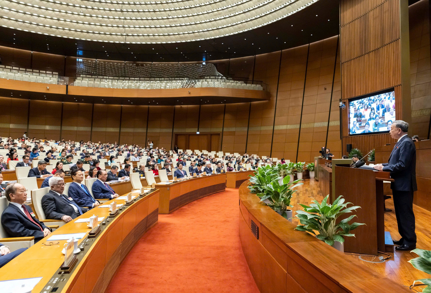 Tổng Bí thư, Chủ tịch nước Tô Lâm phát biểu tại Quốc hội, ngày 21/10. Ảnh: Như Ý