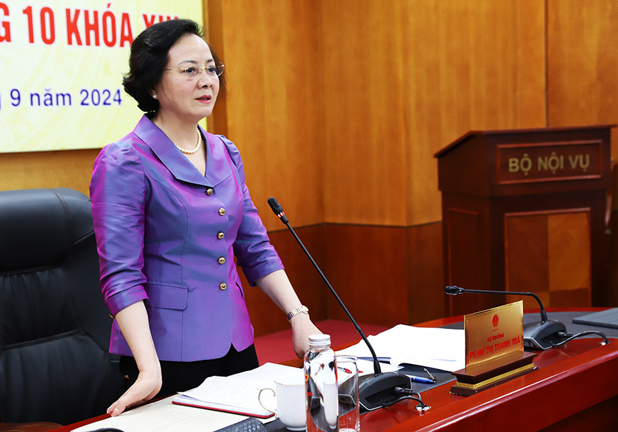 Bộ trưởng Phạm Thị Thanh Trà. Ảnh: BNV Bộ trưởng Phạm Thị Thanh Trà. Ảnh: BNV