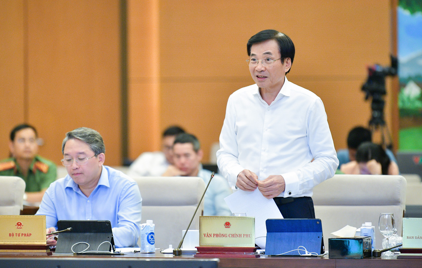 Bộ trưởng, Chủ nhiệm Văn phòng Chính phủ Trần Văn Sơn phát biểu tại phiên họp.