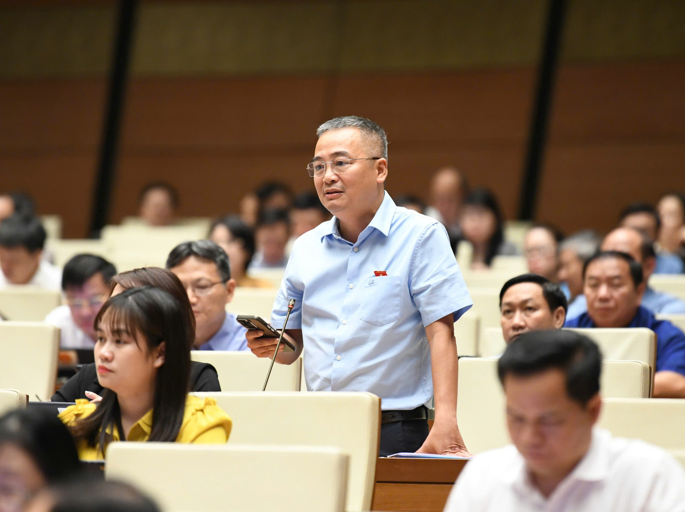 Đại biểu Nguyễn Lân Hiếu (Bình Định). Ảnh Như Ý