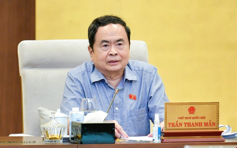 Chủ tịch Quốc hội Trần Thanh Mẫn phát biểu tại phiên họp Ủy ban Thường vụ Quốc hội Chủ tịch Quốc hội Trần Thanh Mẫn phát biểu tại phiên họp Ủy ban Thường vụ Quốc hội