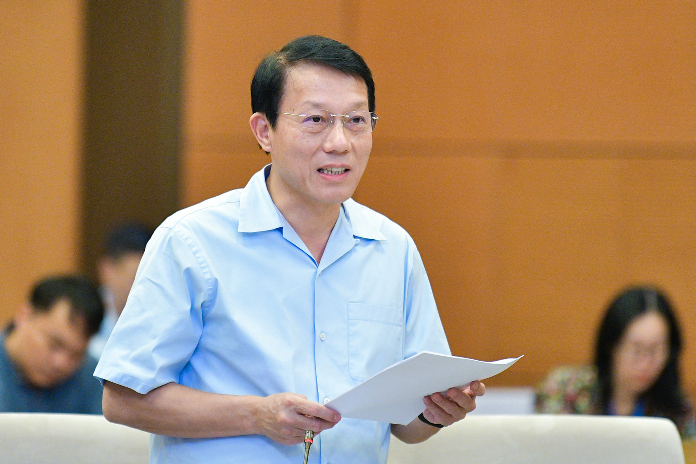 Thượng tướng Lương Tam Quang - Bộ trưởng Bộ Công an, tại phiên họp.