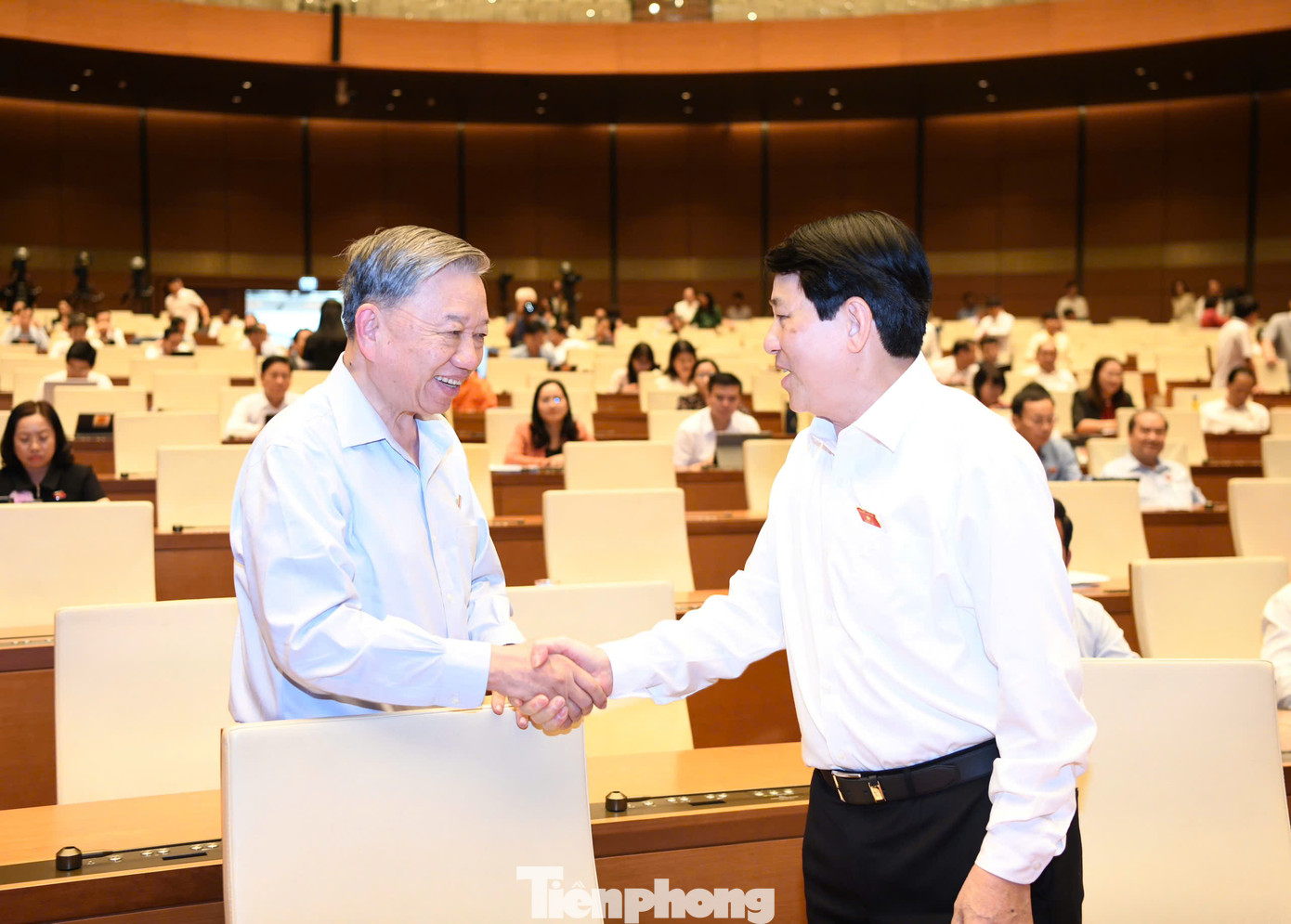 Tổng Bí thư Tô Lâm và Chủ tịch nước Lương Cường tại Kỳ họp Quốc hội, chiều 31/10. Ảnh: Như Ý