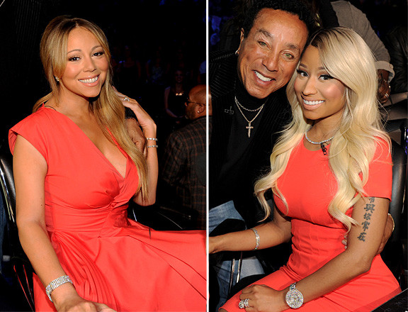 Nicki càng điên tiết hơn khi bị Devin 'xoáy' vào việc chiếc áo cùng tông màu với Mariah Carey