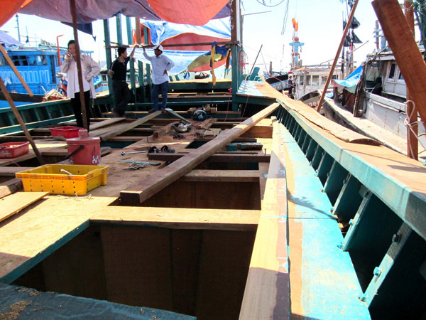 Thân tàu khủng đang đóng. Ảnh: Nam Cường. Thân tàu khủng đang đóng Ảnh: Nam Cường