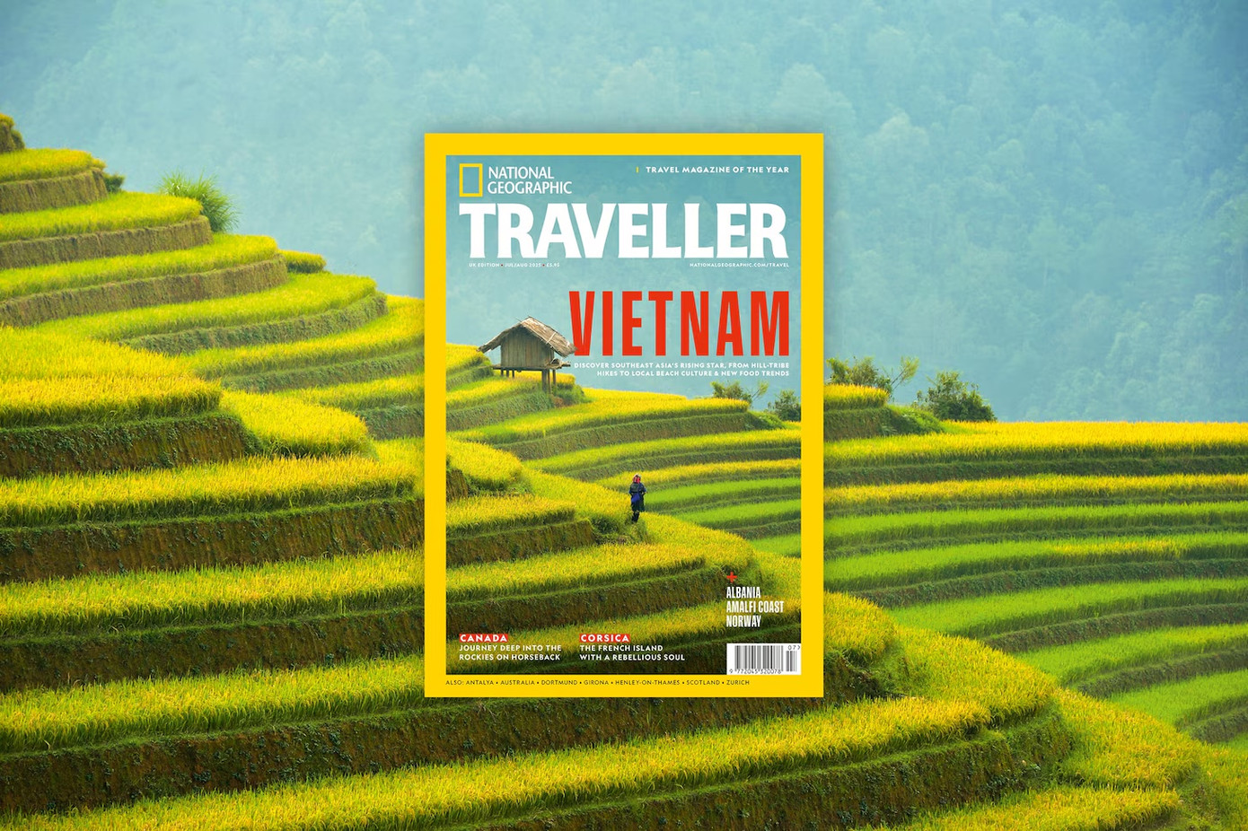 Tạp chí thế giới National Geographic Traveller (UK) đã chọn Việt Nam làm điểm nhấn nổi bật trên trang bìa với tựa đề: “Uncover the best of Vietnam” (Khám phá những điều tuyệt vời nhất của Việt Nam). Ảnh: National Geographic.