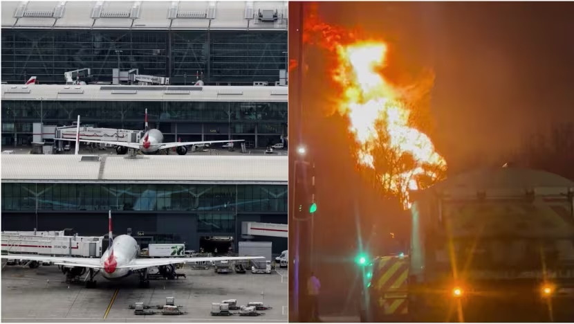 Tình cảnh sân bay Heathrow ngày 21/3. Ảnh: Reuters.