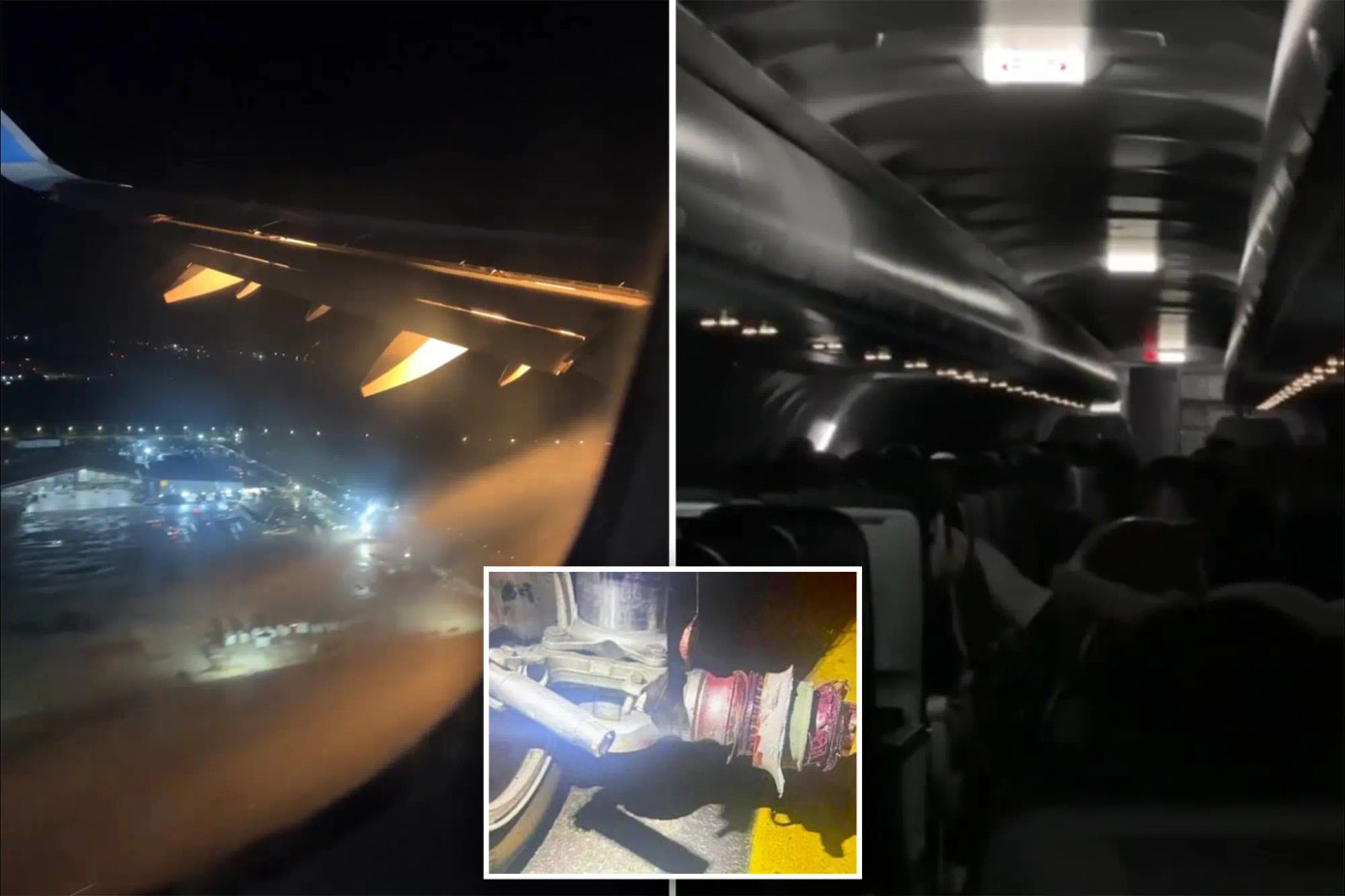 Máy bay của hãng hàng không Frontier Airlines đã gặp sự cố hạ cánh mạnh khi đến San Juan. Ảnh: New York Post.