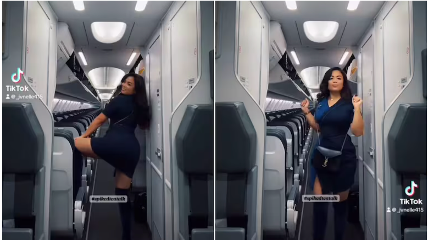 Tiếp viên hàng không bị sa thải sau khi đăng video nhảy gợi cảm khi mặc đồng phục lên TikTok. Tiếp viên hàng không bị sa thải sau khi đăng video nhảy gợi cảm khi mặc đồng phục lên TikTok.