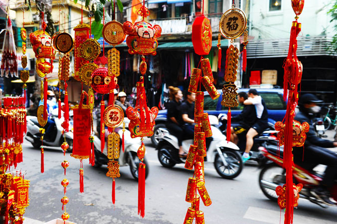 Hình ảnh đường phố Hà Nội, Việt Nam trong những ngày giáp Tết