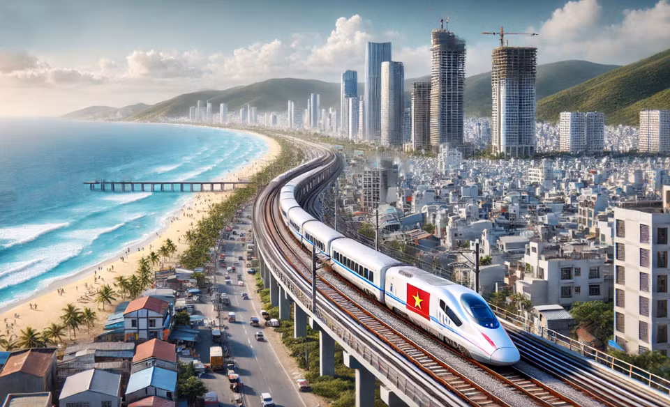 THACO đề xuất chia dự án đường sắt tốc độ cao Bắc - Nam thành 2 giai đoạn. Ảnh: AI. THACO đề xuất chia dự án đường sắt tốc độ cao Bắc - Nam thành 2 giai đoạn. Ảnh: AI.