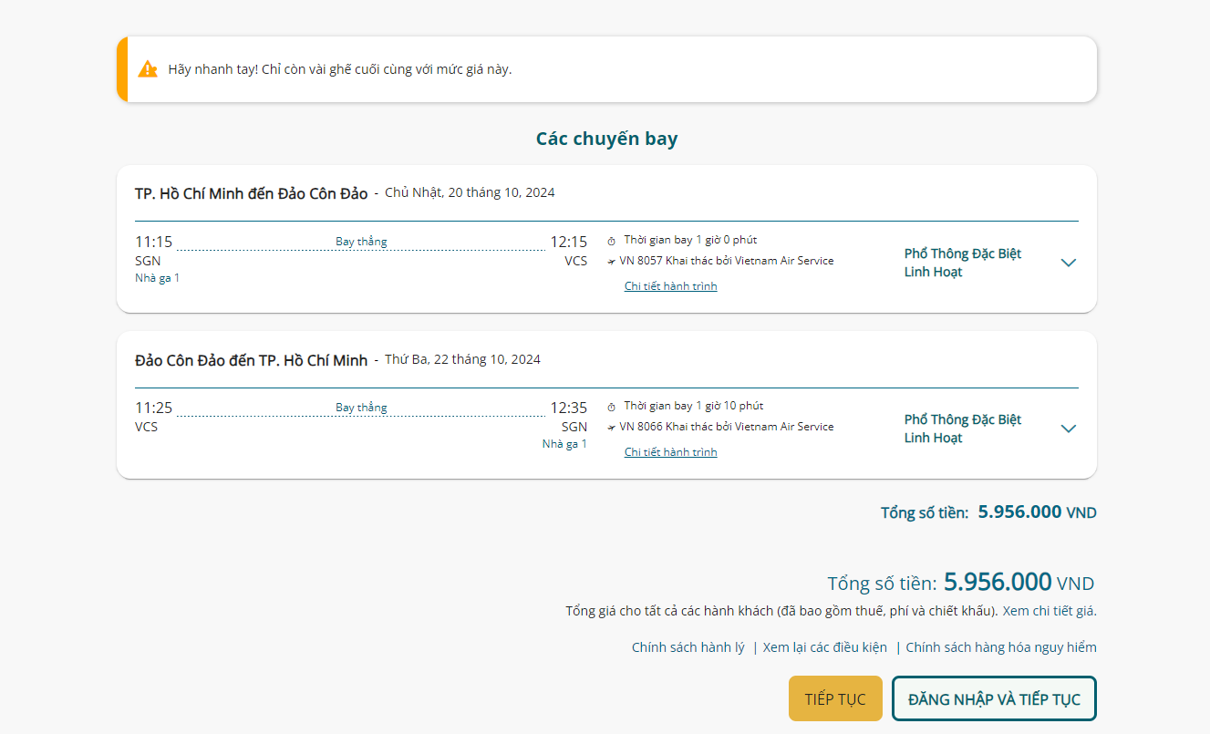 Giá vé máy bay đến Côn Đảo đang dao động trong khoảng 3 - 6 triệu đồng/vé khứ hồi. Giá vé máy bay đến Côn Đảo đang dao động trong khoảng 3 - 6 triệu đồng/vé khứ hồi.