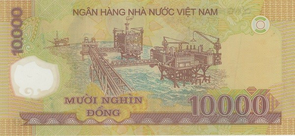 Mặt sau của tờ 10.000 đồng polime (phát hành năm 2006) chính là mỏ dầu Bạch Hổ, thuộc bồn trầm tích Cửu Long với trữ lượng khoảng 300 triệu tấn cách bờ biển Vũng Tàu 145km, và được khai thác thương mại từ giữa năm 1986. Đây là nơi cung cấp dầu mỏ chủ yếu cho Việt Nam hiện nay. Mặt sau của tờ 10.000 đồng polime (phát hành năm 2006) chính là mỏ dầu Bạch Hổ, thuộc bồn trầm tích Cửu Long với trữ lượng khoảng 300 triệu tấn cách bờ biển Vũng Tàu 145km, và được khai thác thương mại từ giữa năm 1986. Đây là nơi cung cấp dầu mỏ chủ yếu cho Việt Nam hiện nay.
