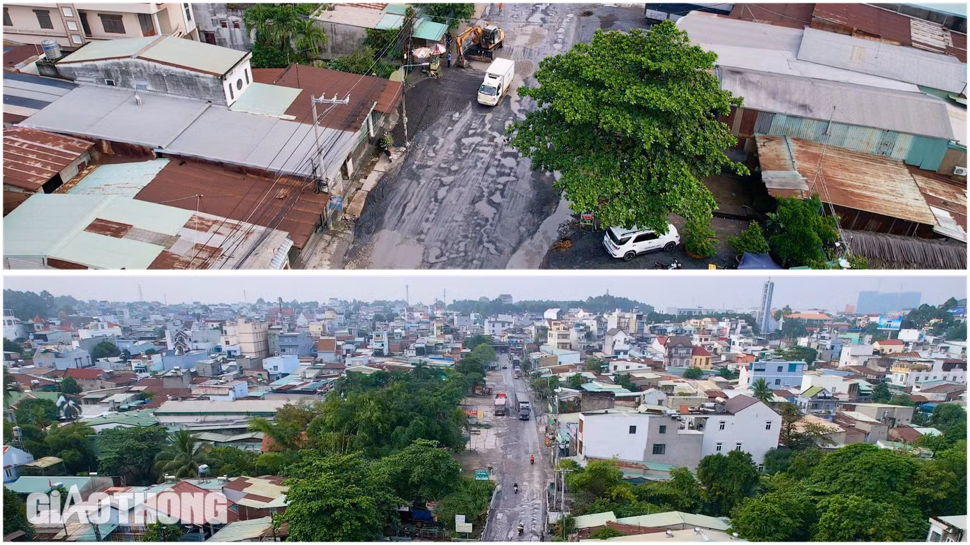 Theo quan sát của PV, từ điểm đầu tuyến đến cuối tuyến gần như không có vị trí nào chưa hư hỏng. Ổ voi, ổ gà dày đặc được dặm vá, cào xới. Hai bên tuyến, do không có hệ thống thoát nước nên nước đọng thành từng vũng, có nhiều vị trí xuất hiện rãnh nước sâu cả 30cm - 40cm mất an toàn cho xe hai bánh.