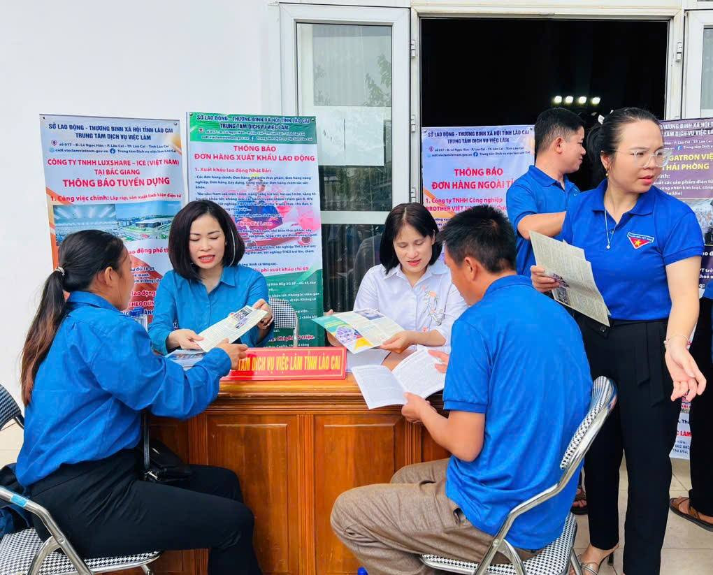 Huyện đoàn Bảo Yên phối hợp với Trung tâm việc làm tỉnh Lào Cai mở các phiên giao dịch giới thiệu việc làm cho thanh niên