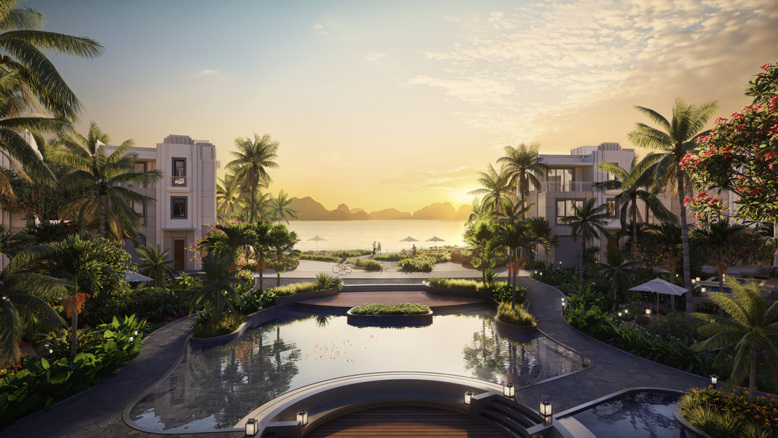 Biệt thự Lagoon Residences nằm trên quỹ đất trực vịnh. Ảnh: BIM Land