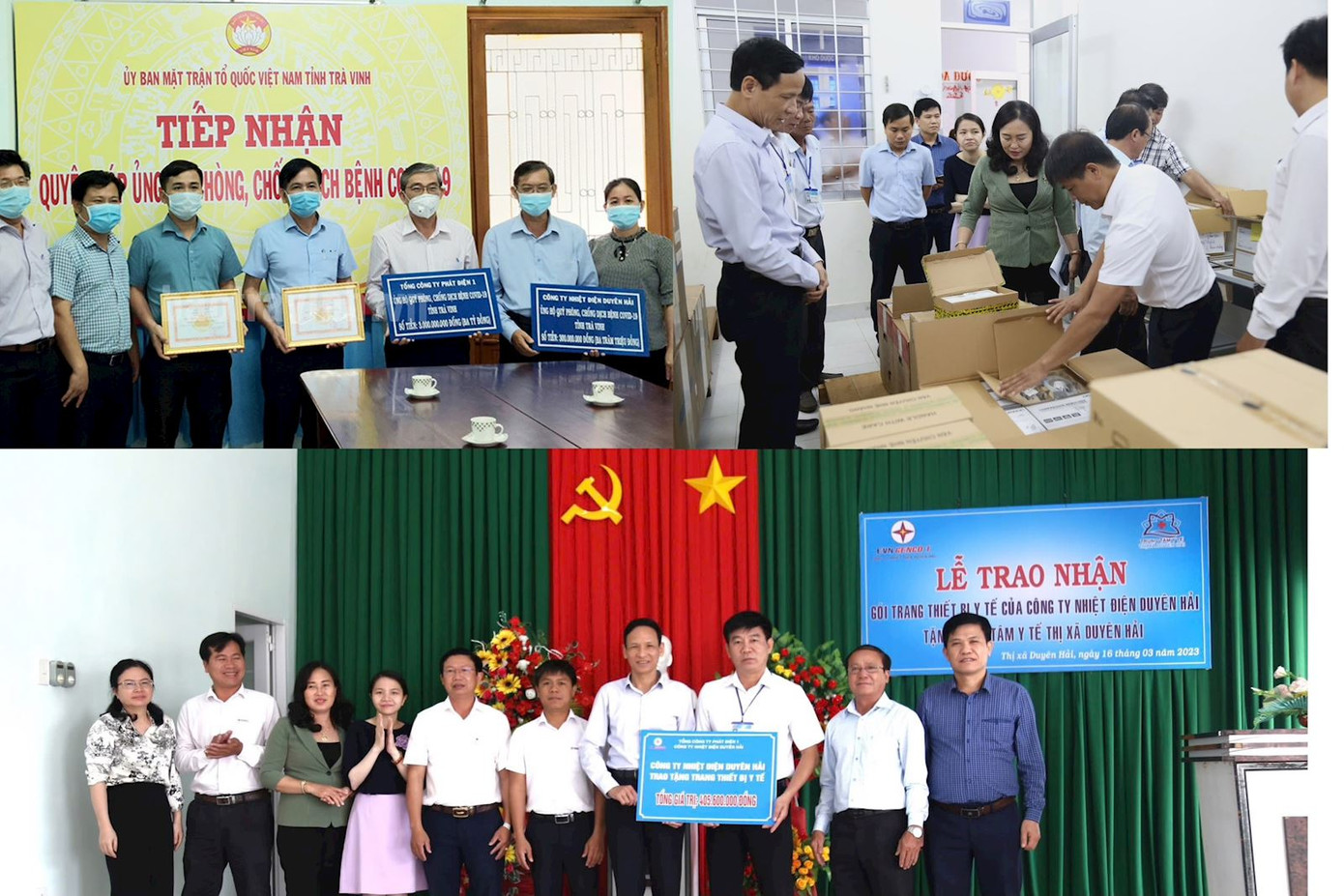 Nhiều phần quà thiết thực được công ty trao cho ngành y tế