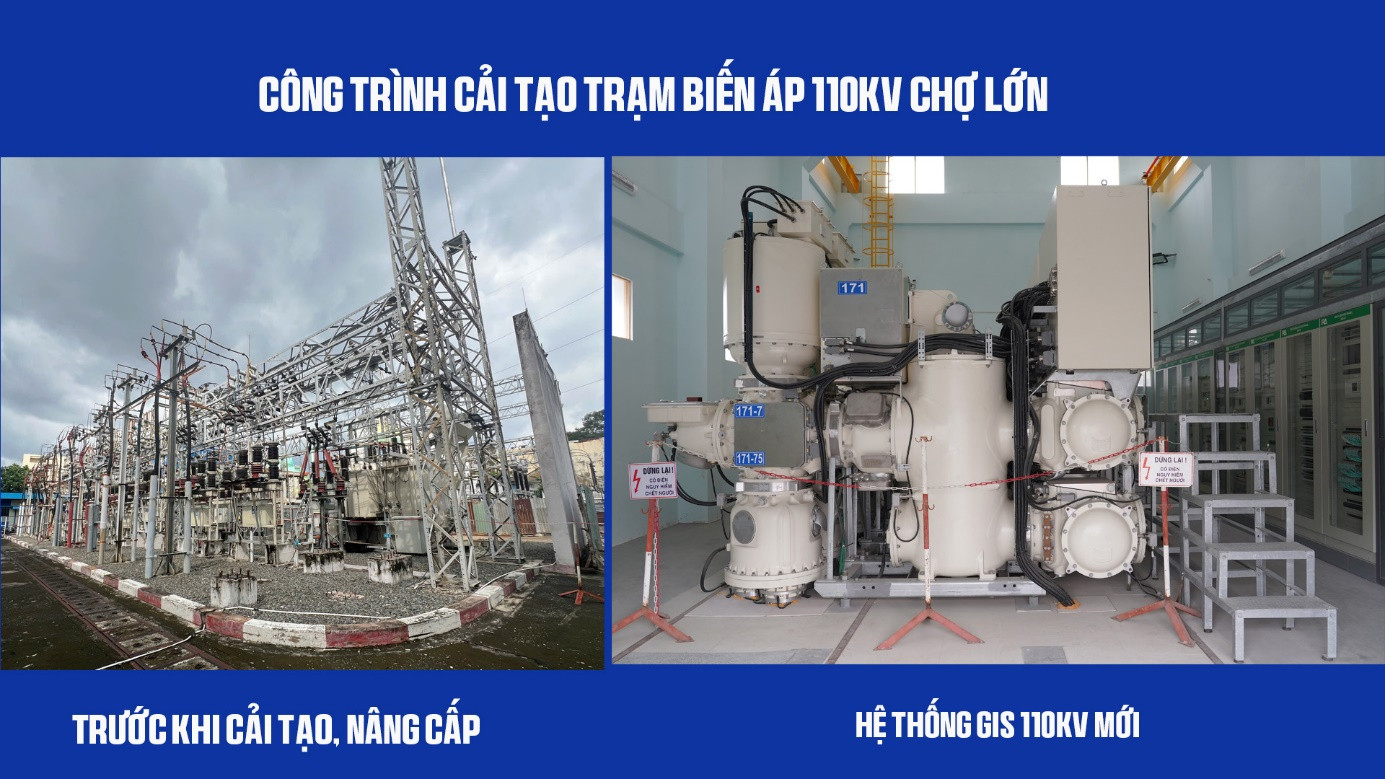 Công trình cải tạo Trạm biến áp 110kV Chợ Lớn là một trong các dự án đang gấp rút về đích (dự kiến đóng điện vào ngày 16/12/2024).