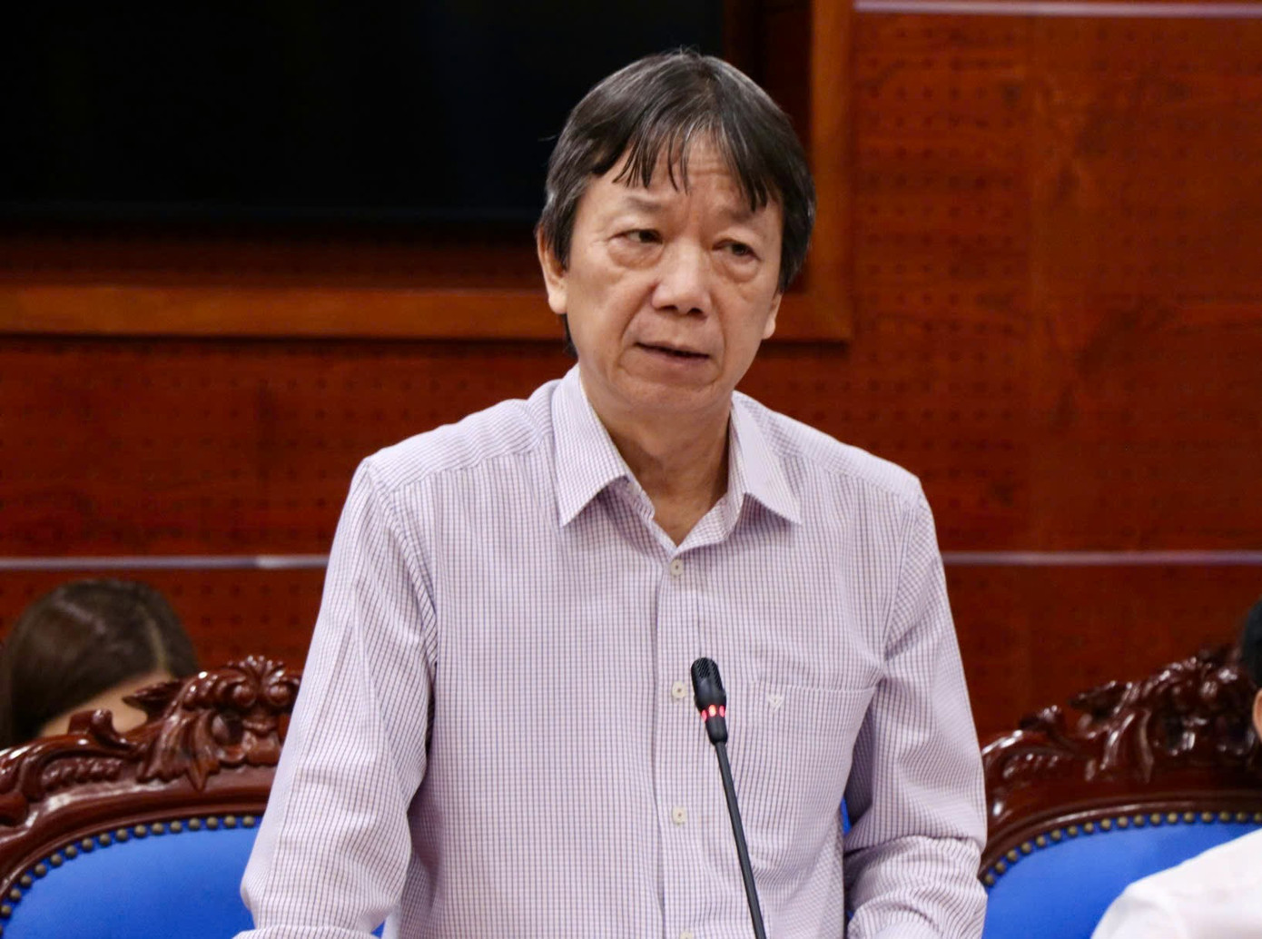 Ông Lưu Huy Linh trả lời báo chí tại họp báo