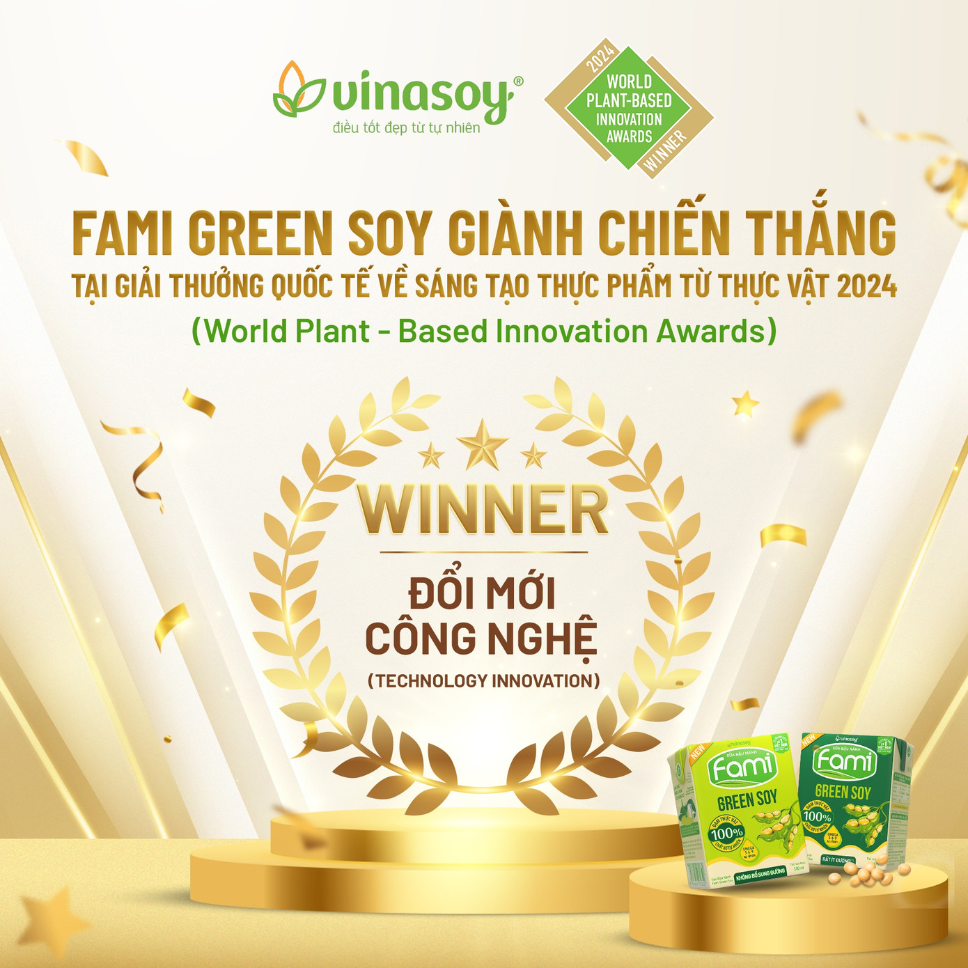 Fami Green Soy của Vinasoy ghi dấu ấn quốc tế bằng sự đột phá công nghệ và đổi mới sáng tạo. Fami Green Soy của Vinasoy ghi dấu ấn quốc tế bằng sự đột phá công nghệ và đổi mới sáng tạo.