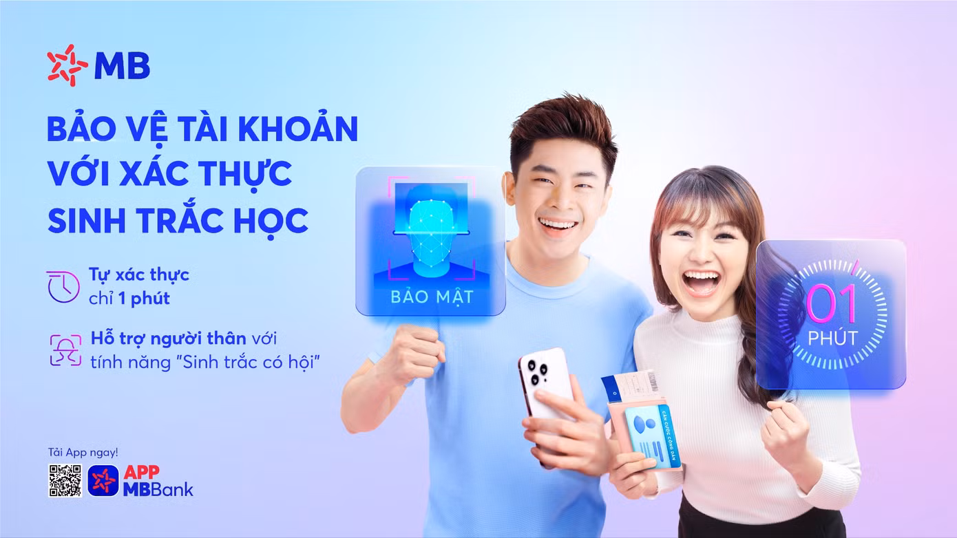 MB hỗ trợ đa dạng cách thức giúp khách hàng chủ động cập nhật sinh trắc học trên App MBBank.