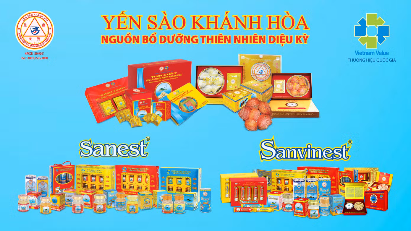 Các dòng sản phẩm của Công ty Yến sào Khánh Hòa đạt Thương hiệu Quốc gia