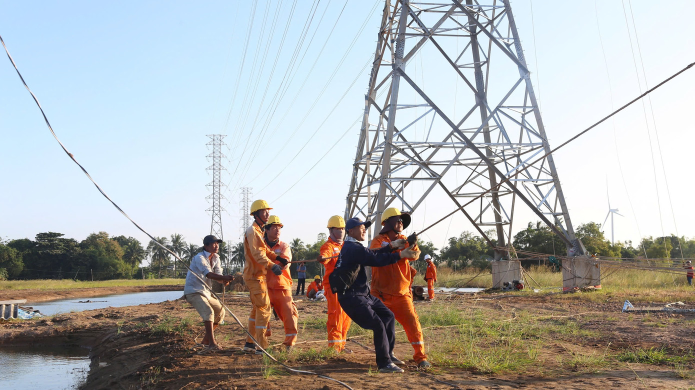 Đường dây 110kV (Trạm biến áp 220kV Vĩnh Châu - Sóc Trăng) chính thức được đưa vào vận hành