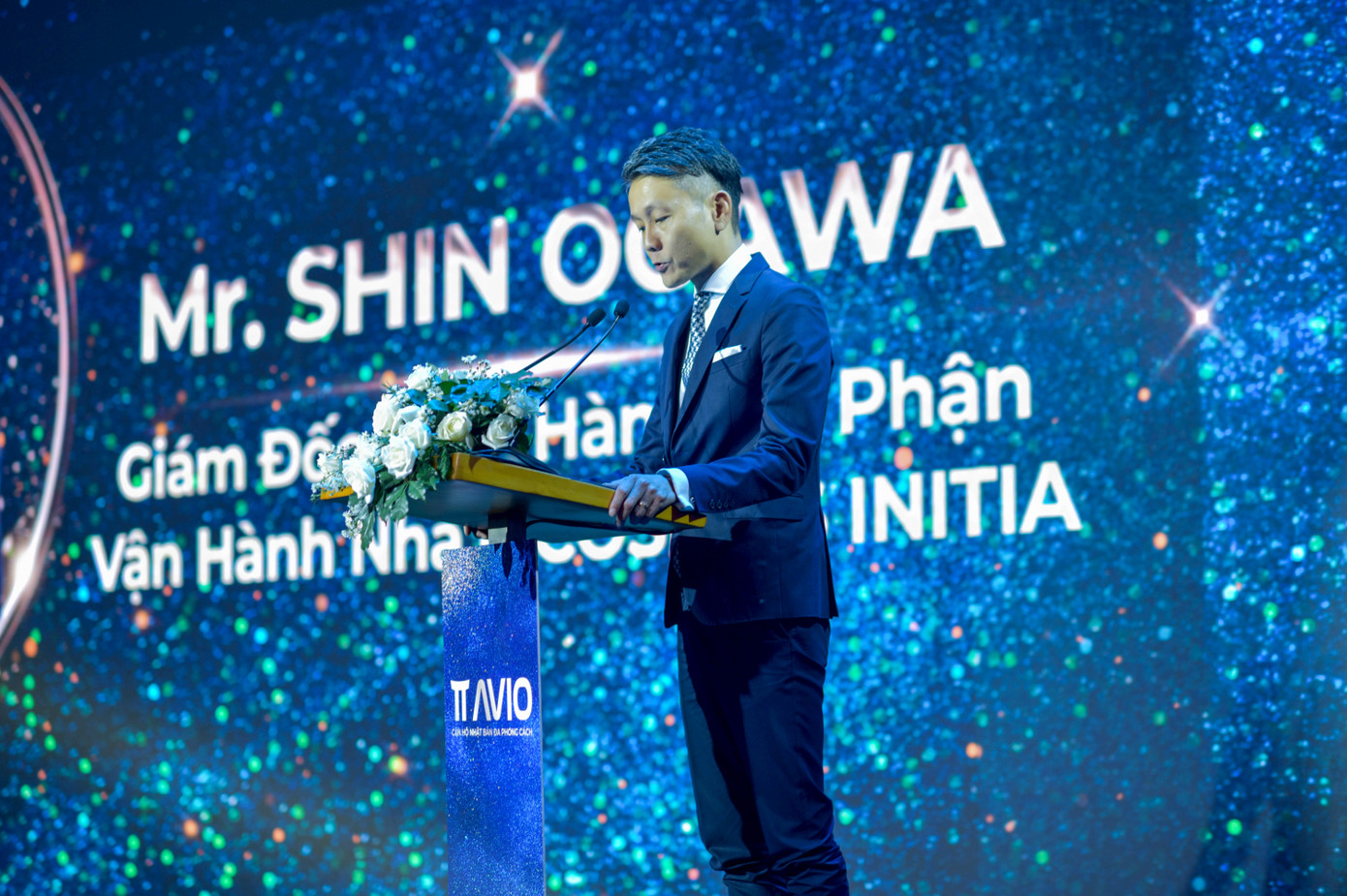 Ông Shin Ogawa – Giám đốc Bộ phận vận hành nhà ở Cosmos Initia phát biểu tại sự kiện Ông Shin Ogawa – Giám đốc Bộ phận vận hành nhà ở Cosmos Initia phát biểu tại sự kiện