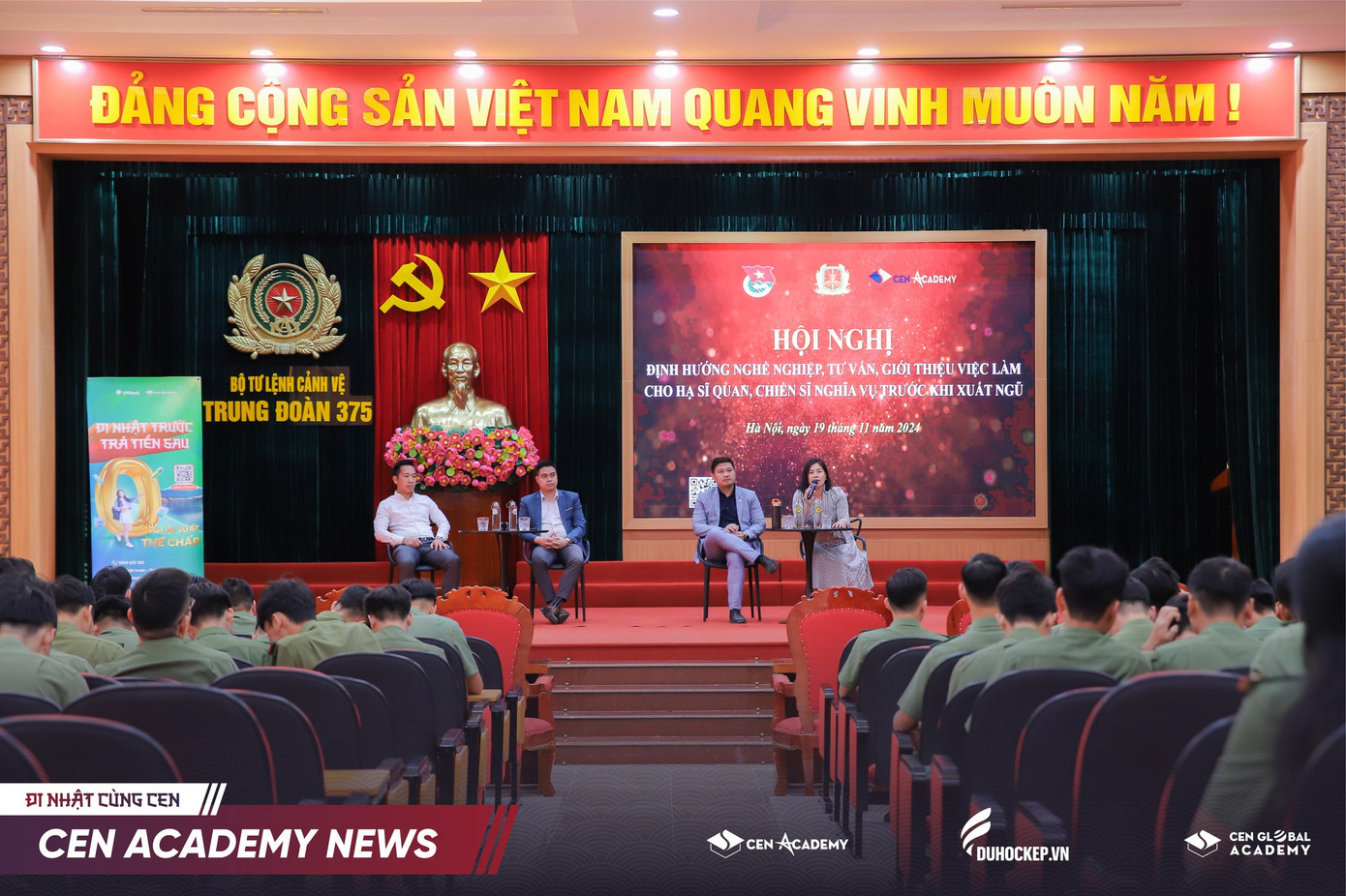 Cen Academy chia sẻ định hướng nghề nghiệp với các chiến sĩ tại Trung đoàn 375 – Bộ Tư lệnh Cảnh vệ