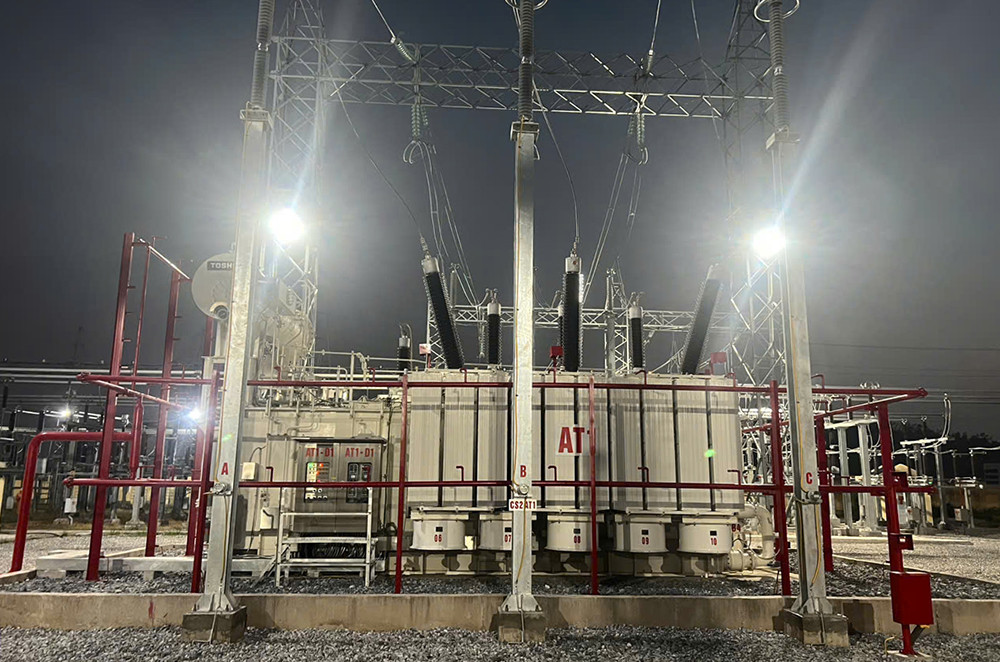 Máy biến áp AT1 tại Trạm biến áp 220kV Thủy Nguyên đã đóng điện thành công Máy biến áp AT1 tại Trạm biến áp 220kV Thủy Nguyên đã đóng điện thành công