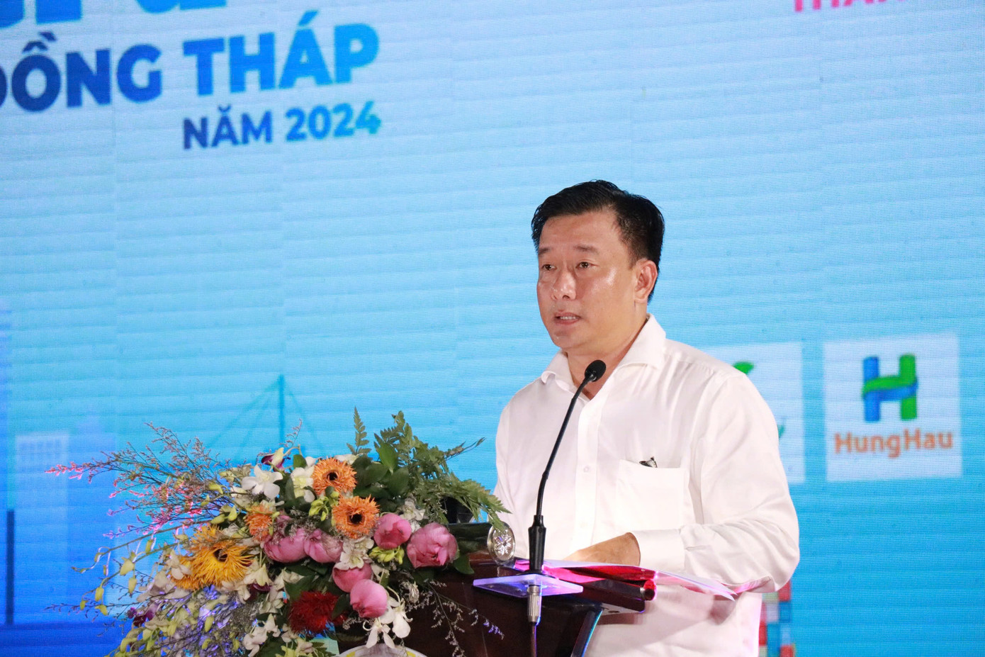 Ông Nguyễn Phước Thiện, Phó chủ tịch UBND tỉnh Đồng Tháp phát biểu.