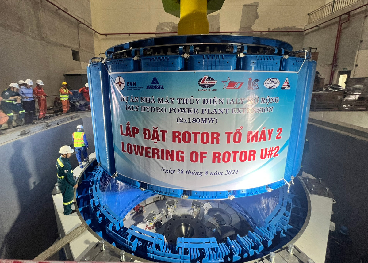 Lắp đặt thành công rotor tổ máy 2 Dự án Nhà máy Thủy điện Ialy mở rộng Lắp đặt thành công rotor tổ máy 2 Dự án Nhà máy Thủy điện Ialy mở rộng