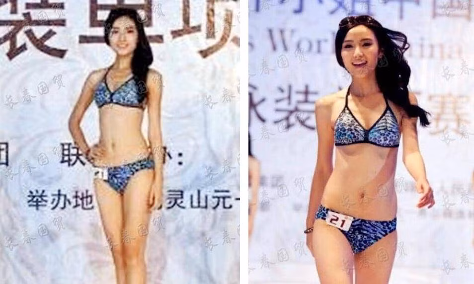 Trong ảnh, Kim Hỷ tự tin tạo dáng và trình diễn catwalk trong trang phục áo tắm. Cô sở hữu gương mặt thanh tú, rạng rỡ, cùng thân hình mảnh mai. Được biết, người đẹp 9x cao 1m73.