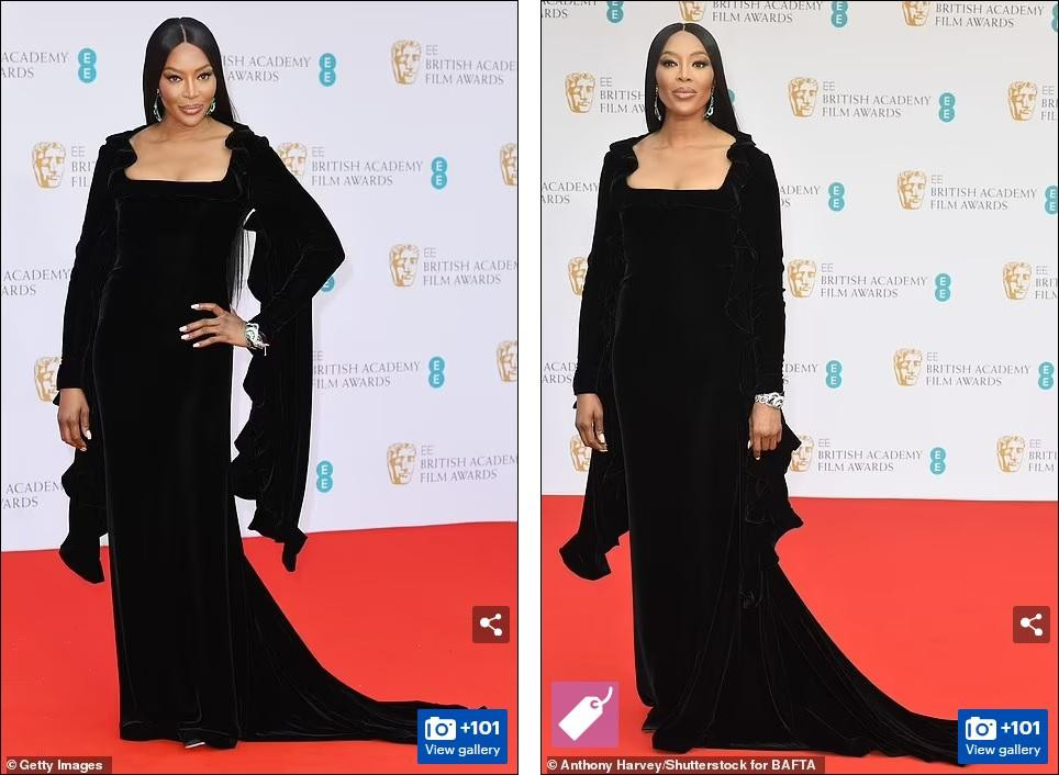 Siêu mẫu Naomi Campbell khá "chìm".