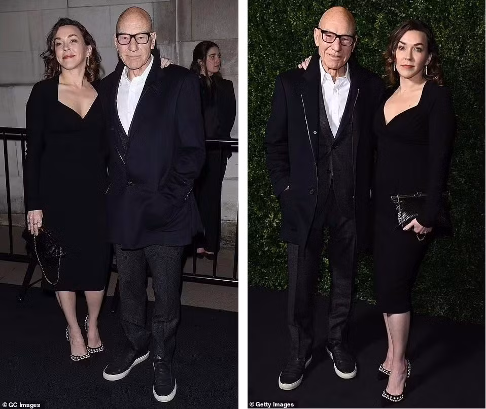 Tài tử "Dị nhân" Patrick Stewart phong độ tuổi 82. Sánh đôi cùng ông là vợ kém 38 tuổi Sunny Ozell.