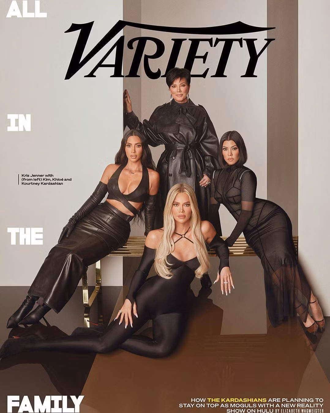 Mới đây, tạp chí Variety công bố trang bìa ấn phẩm mới, với nhân vật trung tâm là gia đình Kardashian, gồm bà Kris Jenner và ba con gái Kourtney, Kim và Khloe. Trong trang phục màu đen, 4 mẹ con ngôi sao truyền hình thực tế đình đám nước Mỹ toát lên phong thái sang chảnh, quyến rũ và quyền lực. Lần xuất hiện chung này của họ nhằm quảng bá cho show thực tế mới "The Kardashian" sẽ lên sóng trên Hulu từ ngày 14/4 tới.