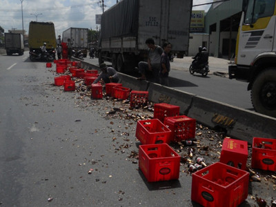 Hiện trường vụ tai nạn. Ảnh: G.P