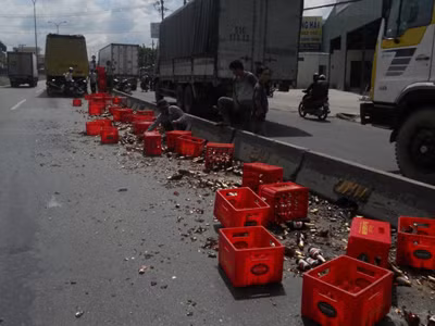 Hiện trường vụ tai nạn. Ảnh: G.P