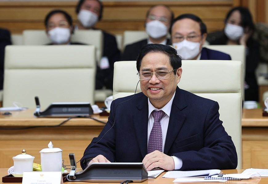 Hình ảnh Thủ tướng Phạm Minh Chính phát biểu tại kỳ họp. (Ảnh: Dương Giang/TTXVN)