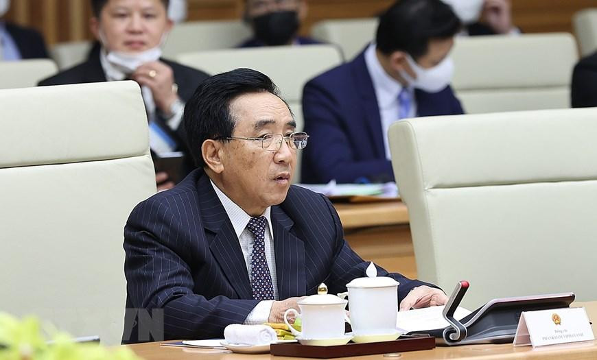 Thủ tướng Lào Phankham Viphavanh phát biểu tại kỳ họp. (Ảnh: Dương Giang/TTXVN)