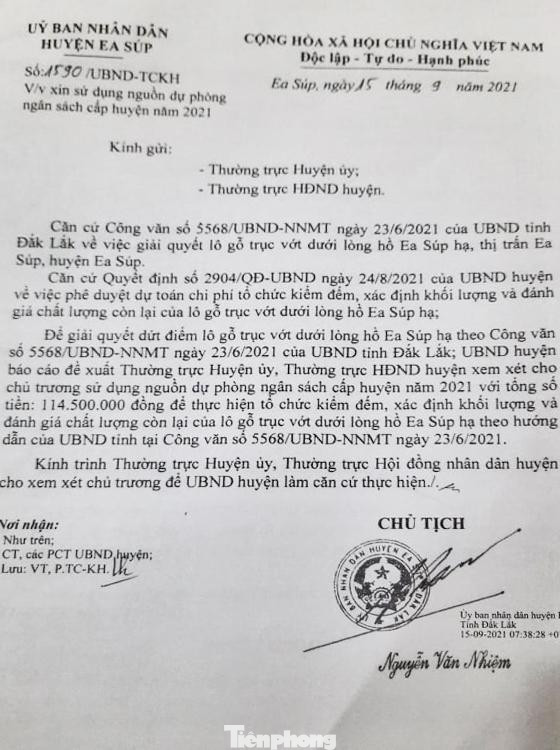 UBND huyện Ea Súp xin kinh phí để kiểm đếm, xác định lại khối lượng gỗ mục nát UBND huyện Ea Súp xin kinh phí để kiểm đếm, xác định lại khối lượng gỗ mục nát