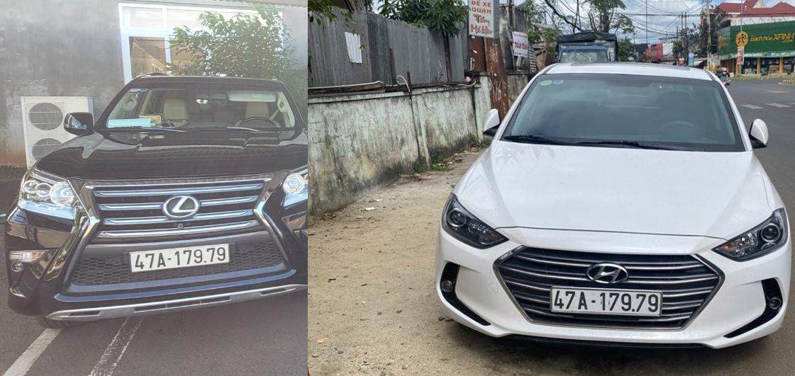 Xe màu trắng đeo biển số giả