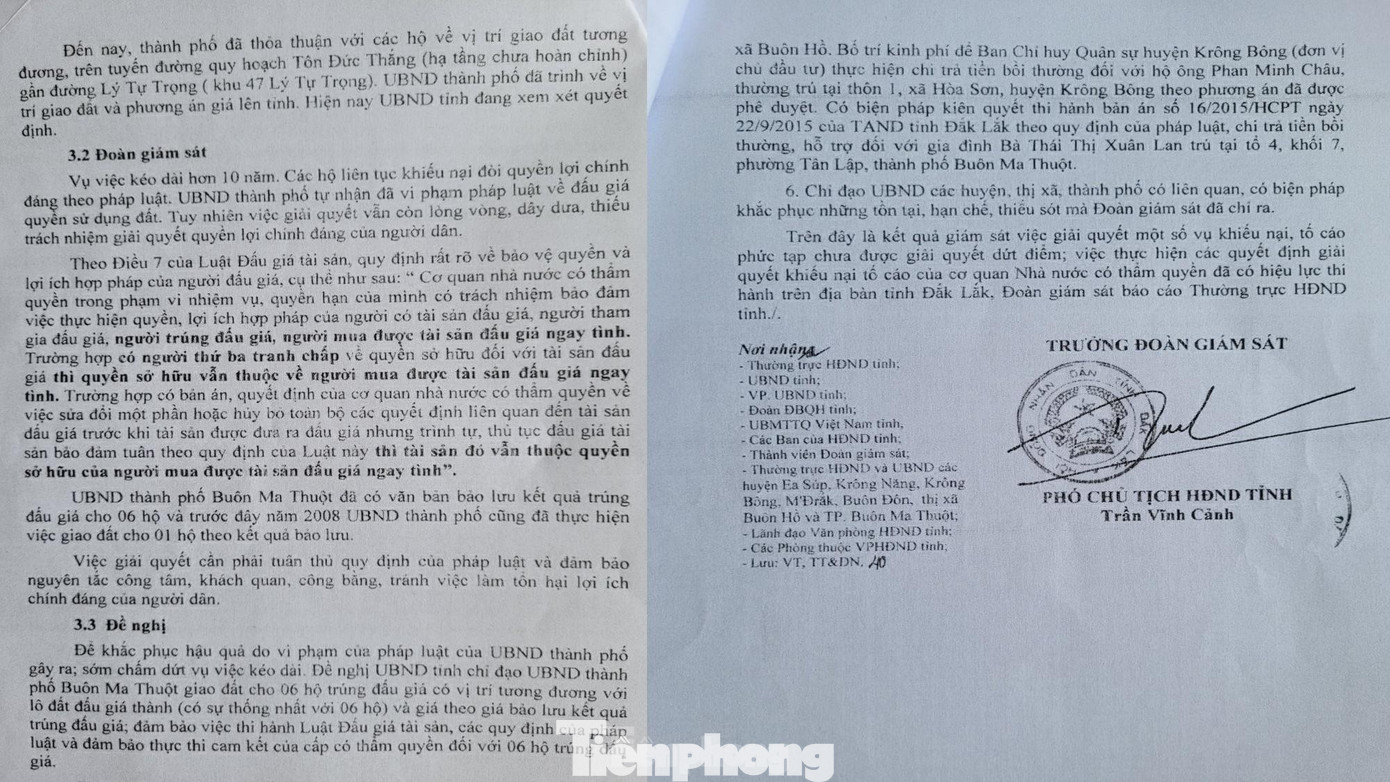 Báo cáo số 07 do ông Trần Vĩnh Cảnh ký