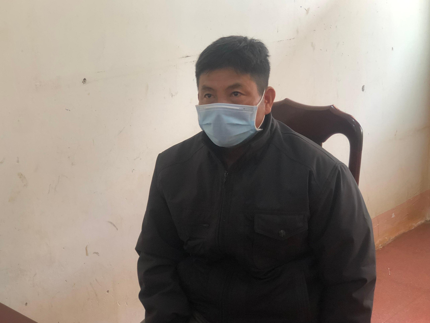 Trần Văn Quân tại cơ quan công an