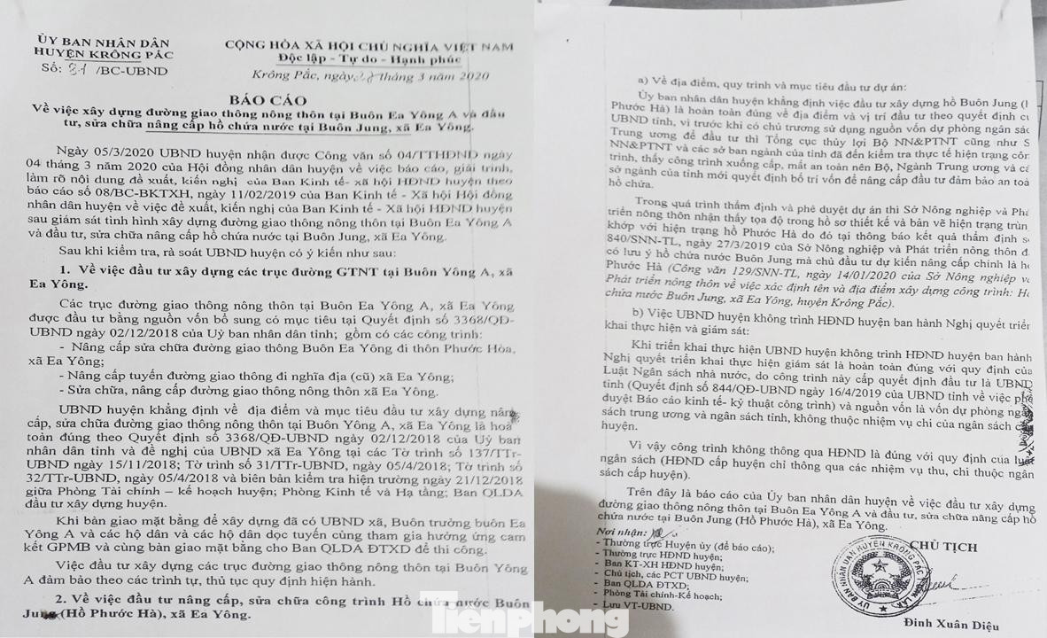 Văn bản báo cáo của UBND huyện Krông Pắk Văn bản báo cáo của UBND huyện Krông Pắk
