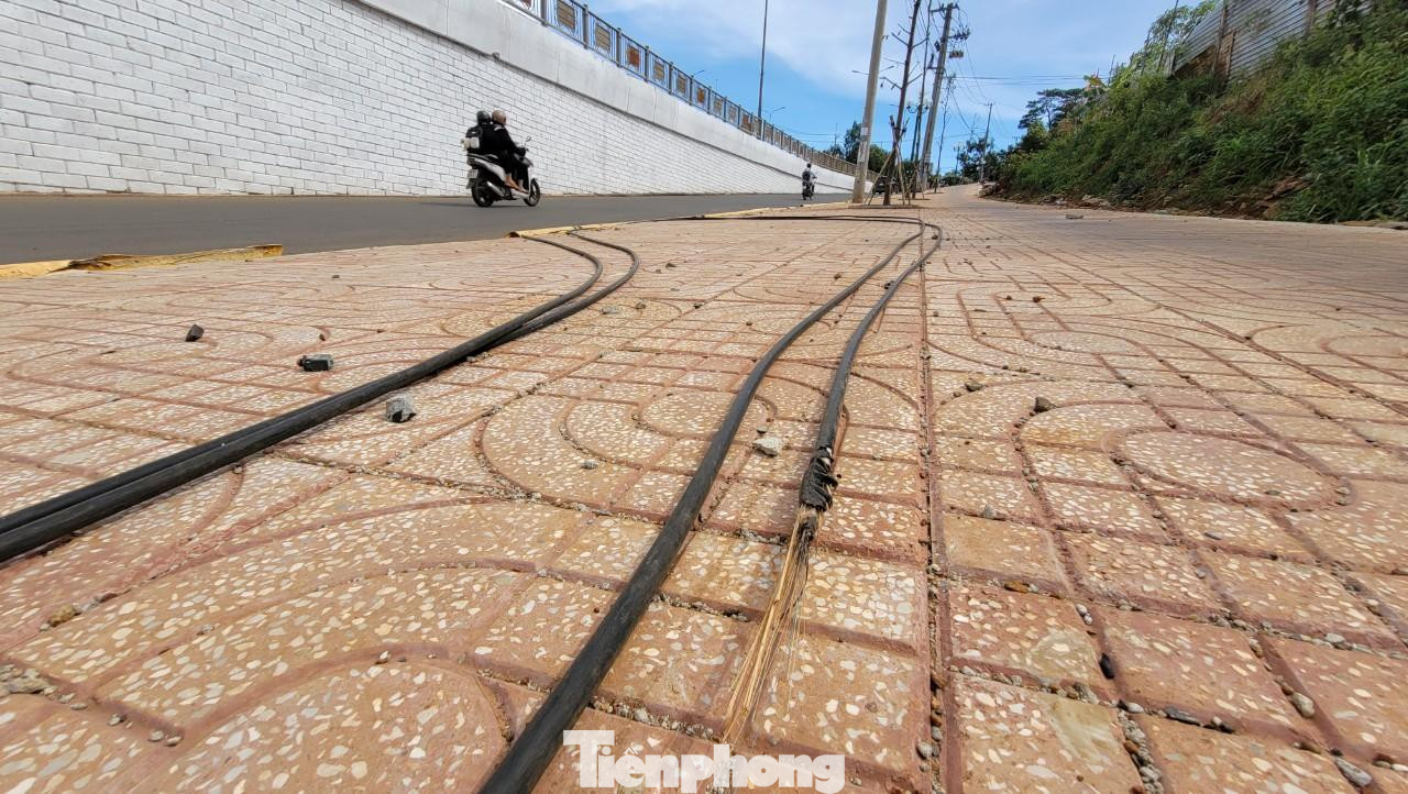 Dây cáp nắm lăn lốc trên đường Dây cáp nắm lăn lốc trên đường