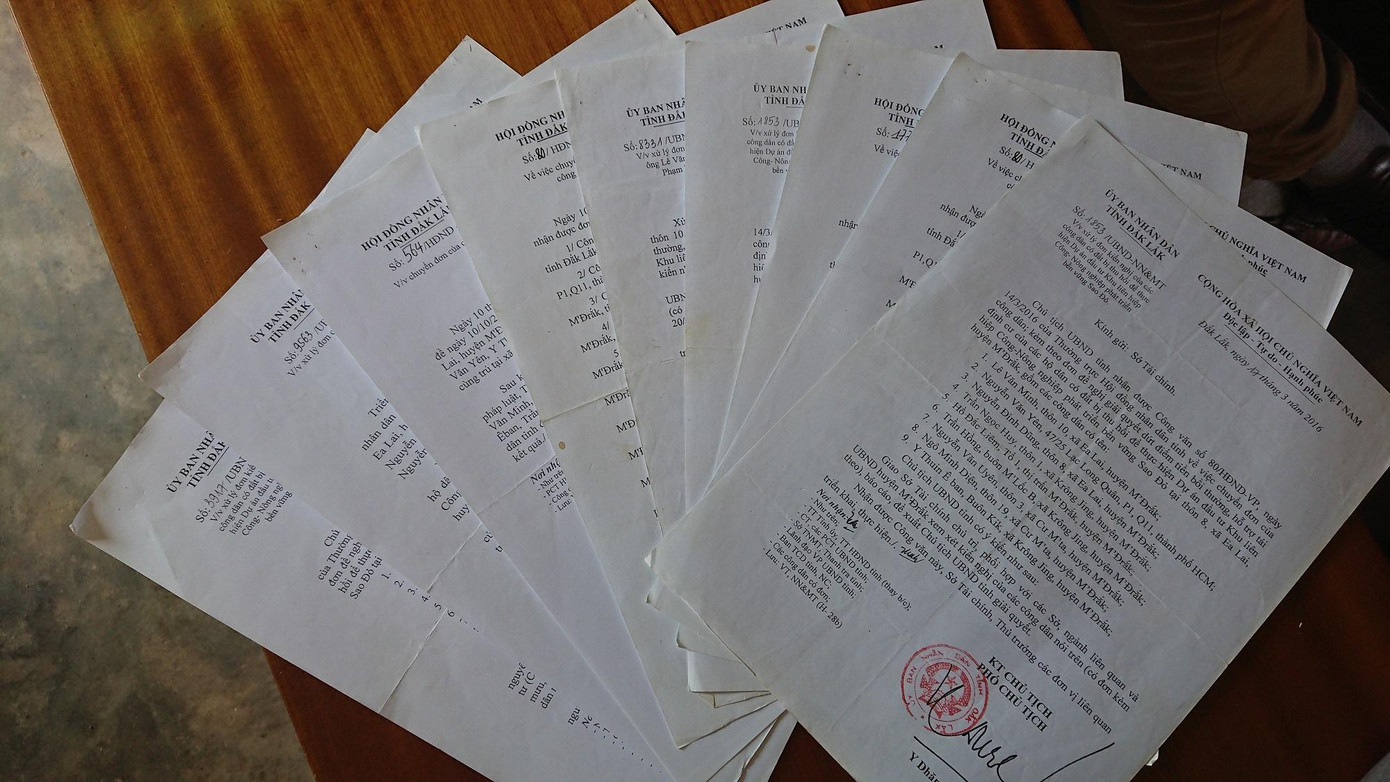 Các cơ quan chức năng tỉnh Đắk Lắk trả lời và chuyển đơn khiếu nại của người dân tại dự án Sao Đỏ một cách "chung chung"