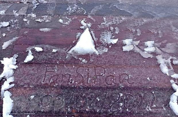 Băng tuyết xuất hiện trên đỉnh Fansipan sáng ngày 6/2. (Ảnh: Quốc Khánh/TTXVN) Băng tuyết xuất hiện trên đỉnh Fansipan sáng ngày 6/2. (Ảnh: Quốc Khánh/TTXVN)