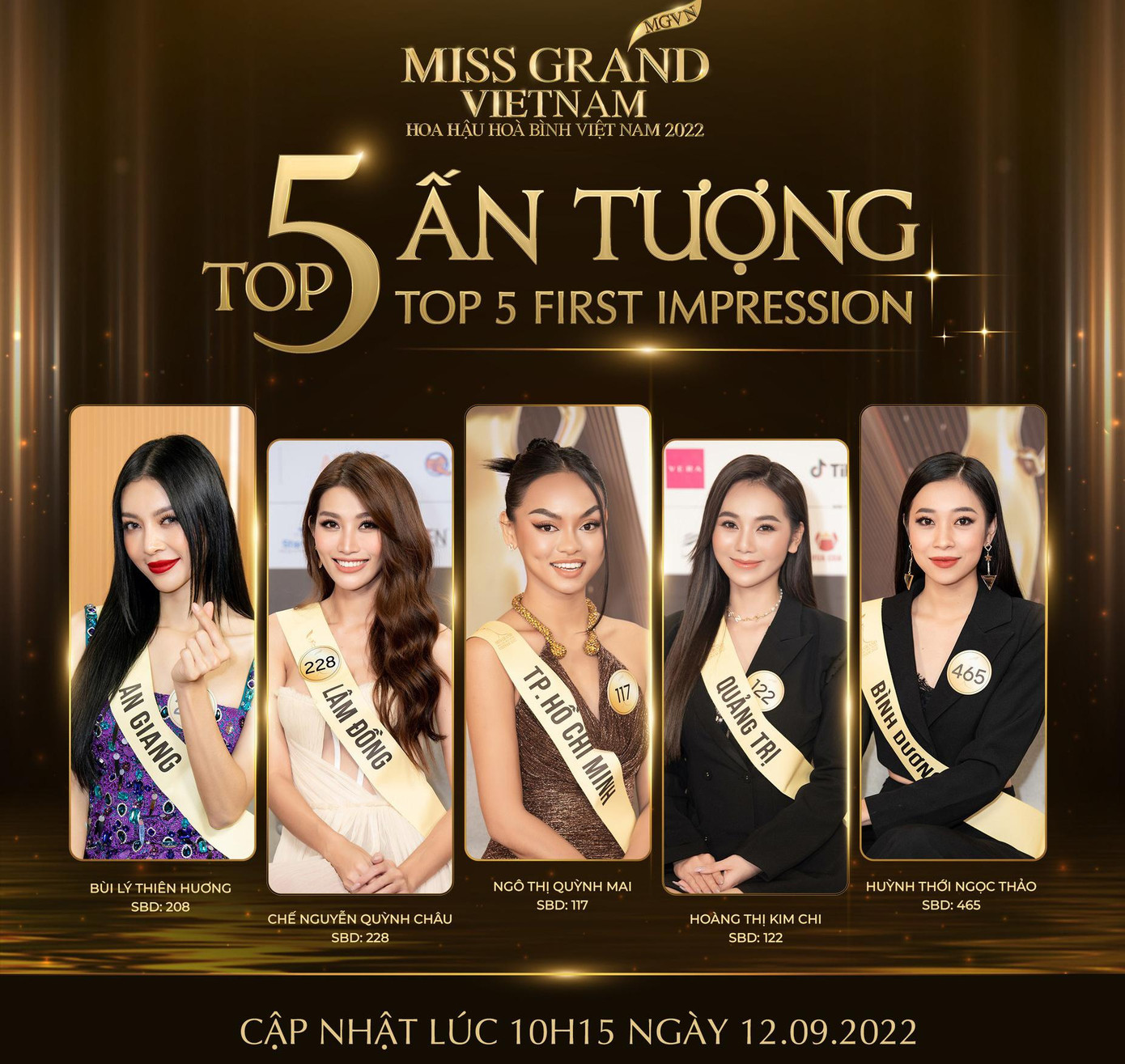 Top 5 của giải thưởng "First Impression" bao gồm những gương mặt quen thuộc.