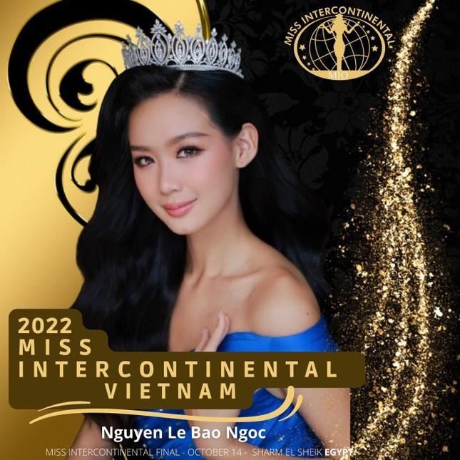 Hình ảnh Á hậu Bảo Ngọc trên trang chủ của cuộc thi Miss Intercontinental.